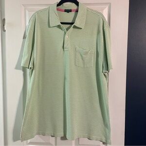 Lilly Pulitzer Via Palm Beach Lime Green and White Stripe Polo Shirt LIKE NEW